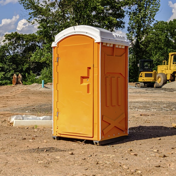 how often are the portable restrooms cleaned and serviced during a rental period in Clarksville OH